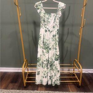 Taylor Green and White Floral Jumpsuit